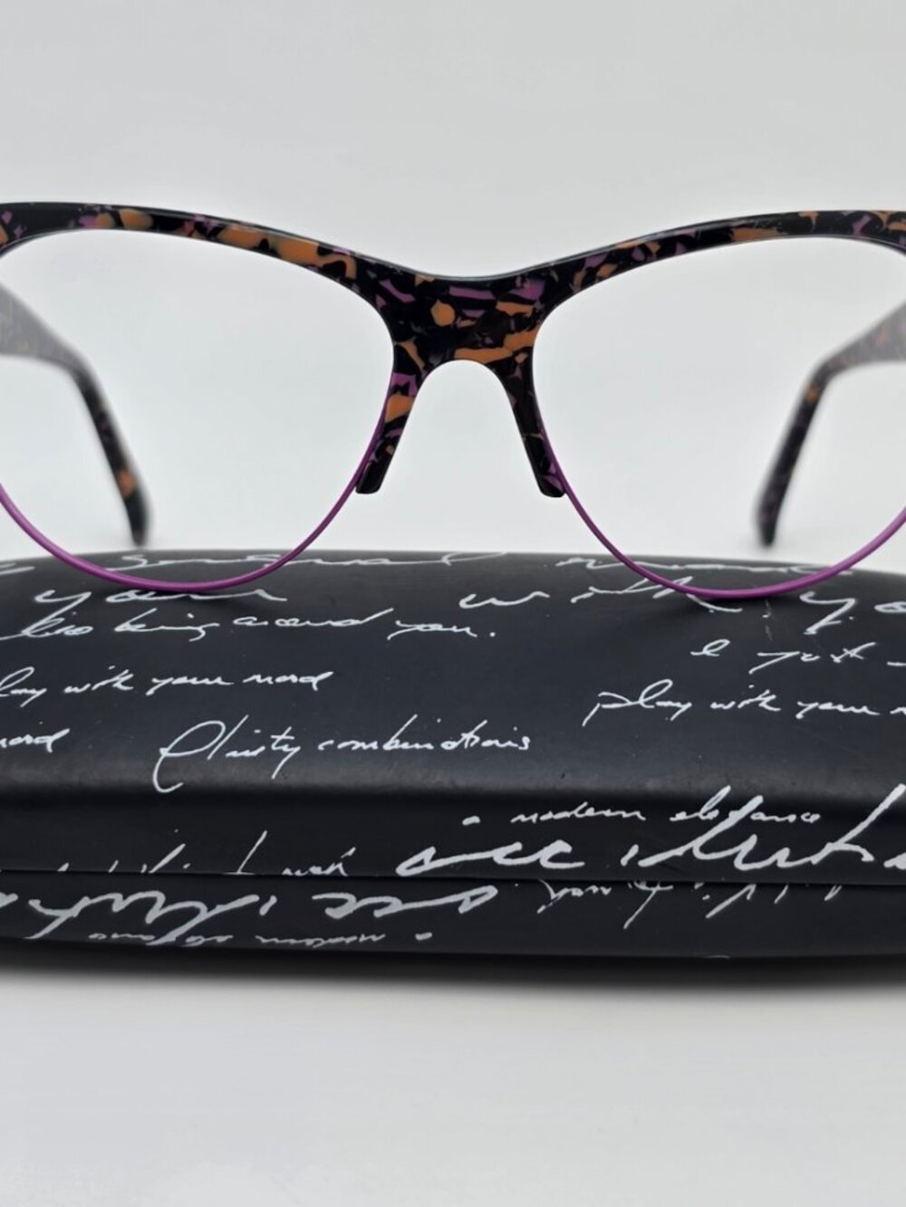 Kensie Eyewear Impress Me Black Purple Sunglasses Frame w/ Case 56-16-130
